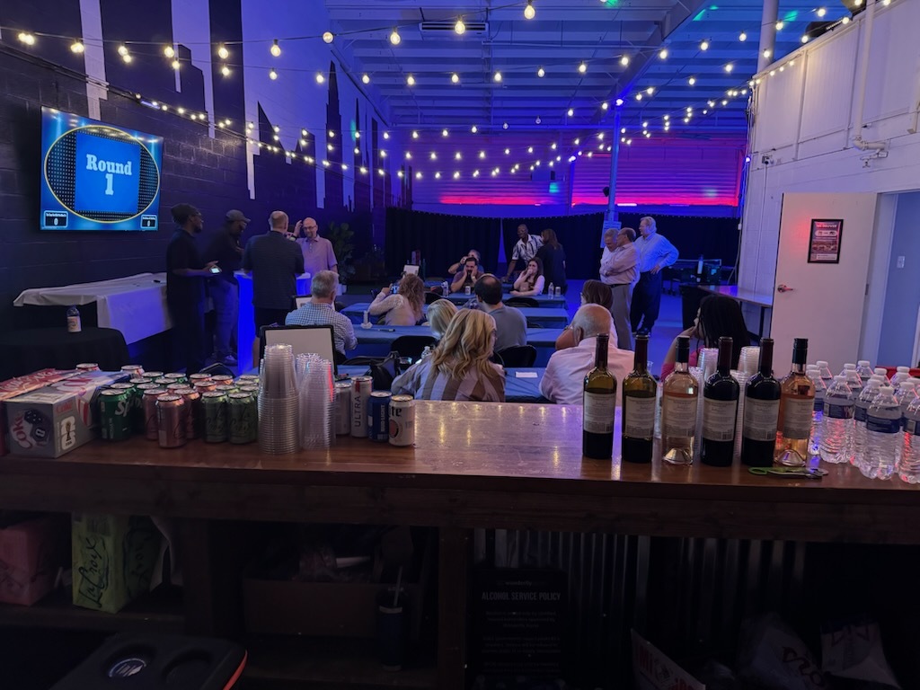 Event tables with guests and bar service