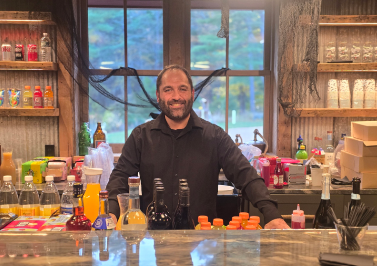 Bartender working at a staffed event bar